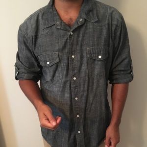 Paper denim button down